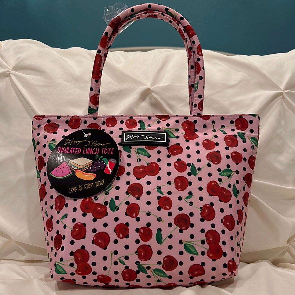 Betsey Johnson Cherries Insulated Lunch Tote NWT 🍒 💗 Cherry Cooler Bag